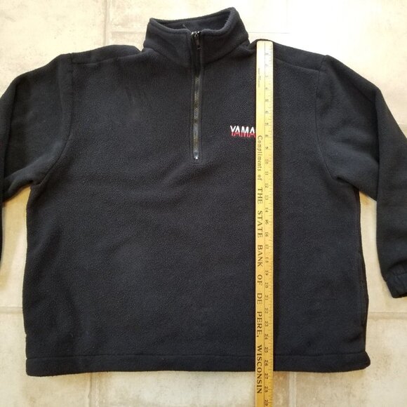 ✅ Mens 2XL/NO SIZE TAG VTG 90s Yamaha Black Fleece Pullover Sweatshirt 1/4 Zip - Picture 6 of 11